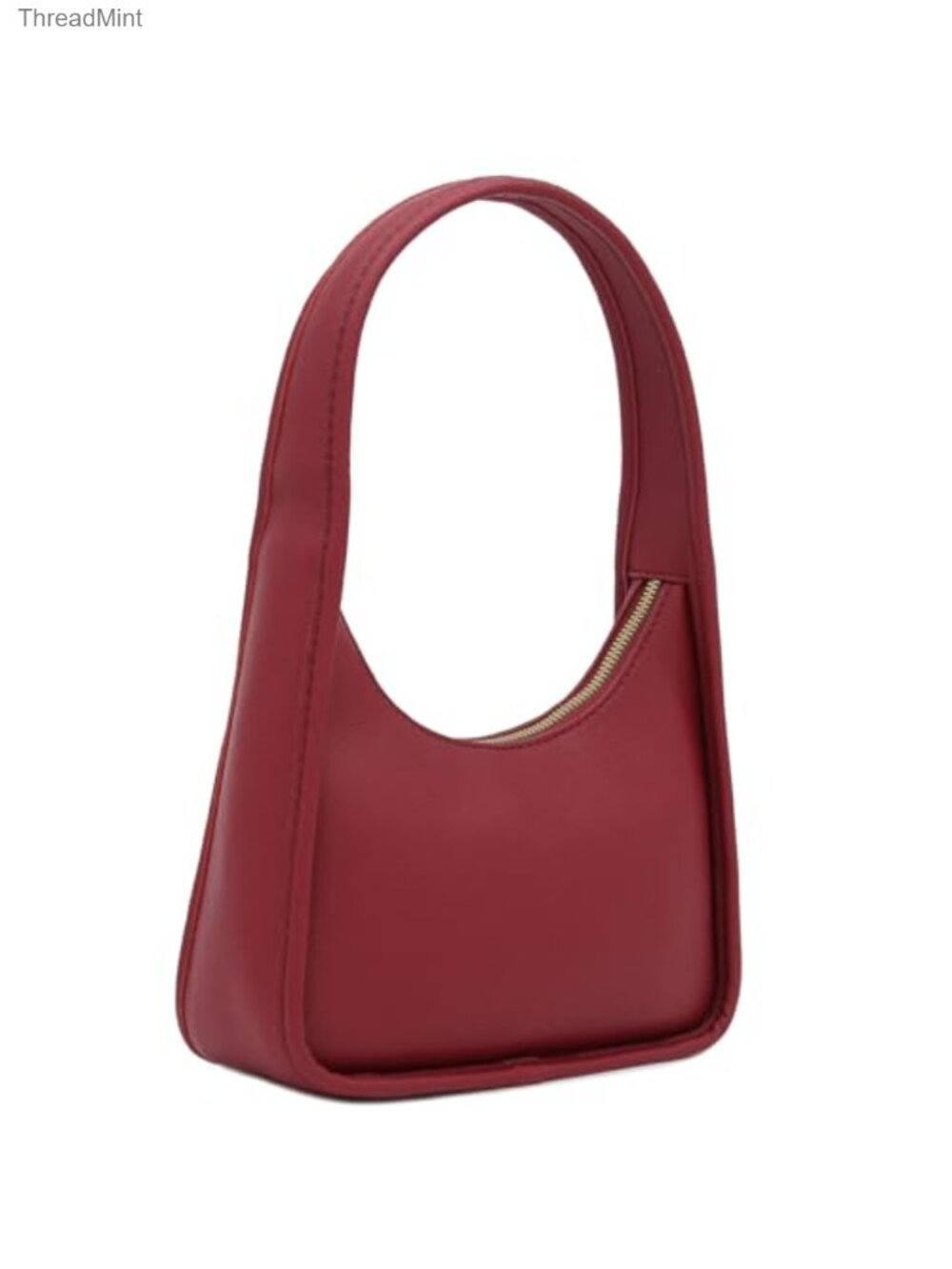 Faux Leather Top Handle Shoulder Bag with Gold Hardware